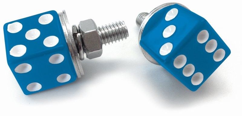 Fästen nummerplåt TrikTopz Trik Topz Dice blå universal