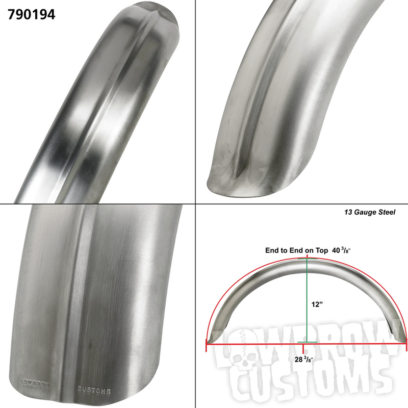 Bakskärm Lowbrow Customs Stingray ribbad 4-3/4" stål