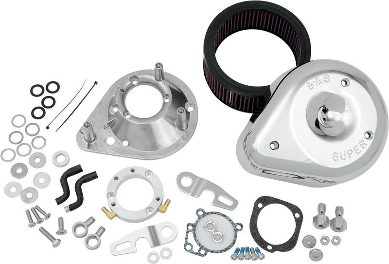 Luftfiltersats S&S 91-19XL Teardrop krom Sportster 91-16