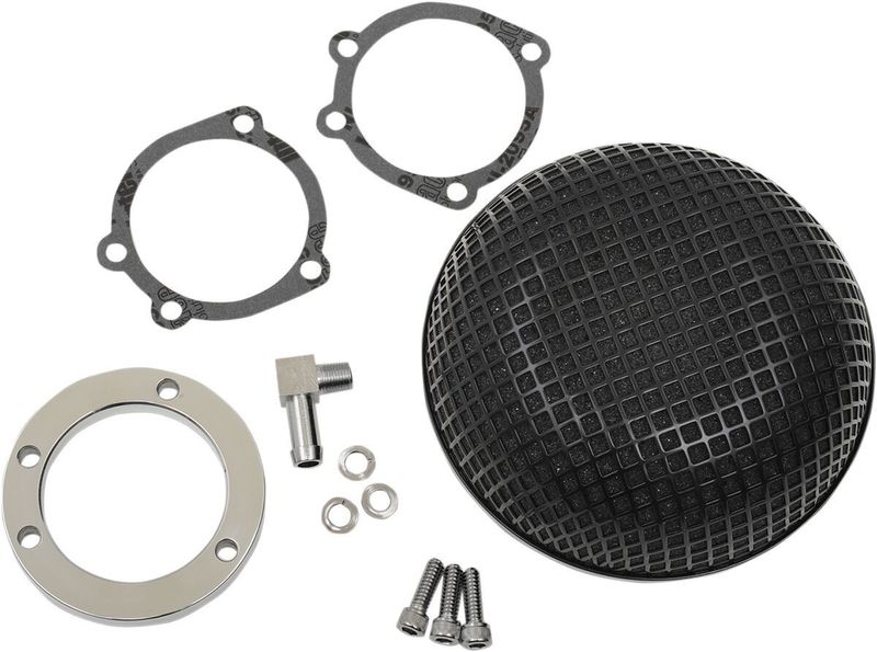 Luftfiltersats Drag Specialties 14-0110CVSB Bob Retro-Style svart H-D 88-17