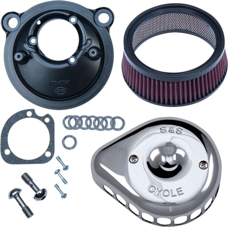 Luftfiltersats S&S 170-0439C Teardrop krom XL Sportster 07-22