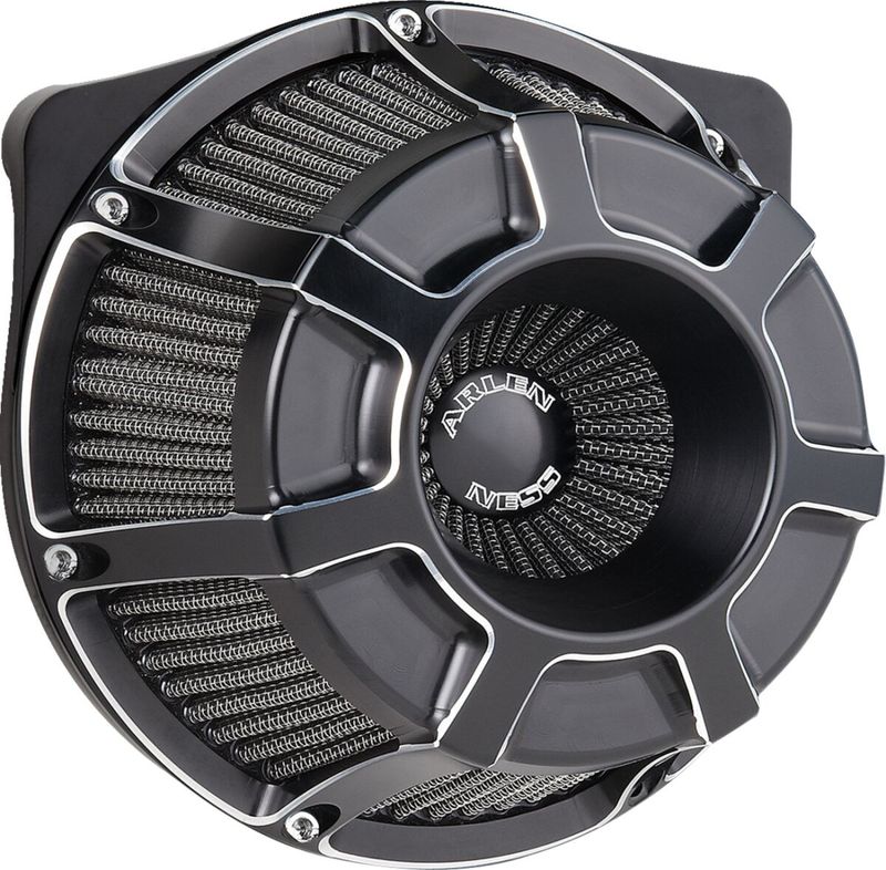 Luftfilter Arlen Ness 600-225 Beveled Inverted svart Softail 25-26