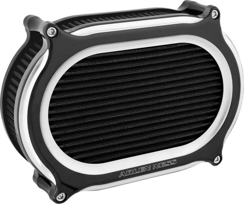 Luftfiltersats Arlen Ness 600-171 2 Oval svart H-D 08-17