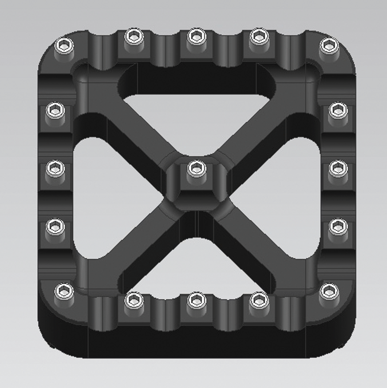 Pedalgummi V-Factor MX svart billet H-D 82-upp