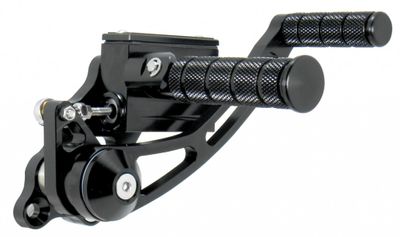 Framflyttade reglage billet svart Softail 00-17