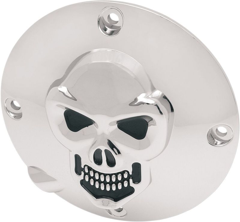 Derbylock Drag Specialties 3 D krom skalle Sportster 94-03