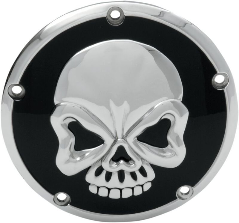Derbylock Drag Specialties Skull krom 5 hål Twin Cam