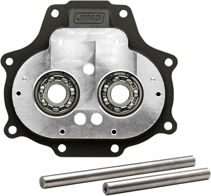 Växellådslucka Jims 6-växlad Big Bearing svart Softail 07-17, Dyna 06-17, Touring 07-16