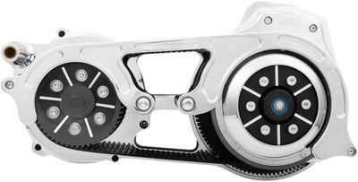 Remdriftsats primär öppen Belt Drives 2" med motorplatta i ett stycke krom Touring 17-20