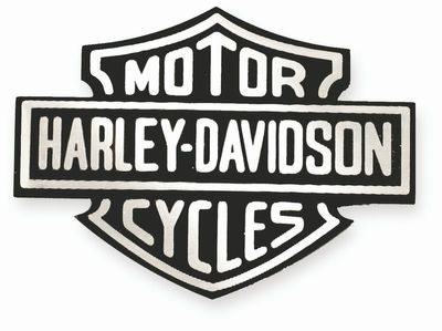 H-D sköld, metall emblem 45x35mm,självhäftande