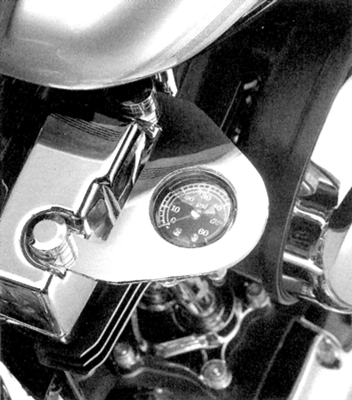Oljetrycksmätare MCS 0 60 PSI krom Twin Cam Softail 00-17 m.fl.