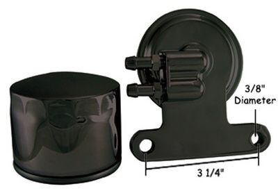 Adapter oljefilter Hardbody svart Big Twin & Sportster