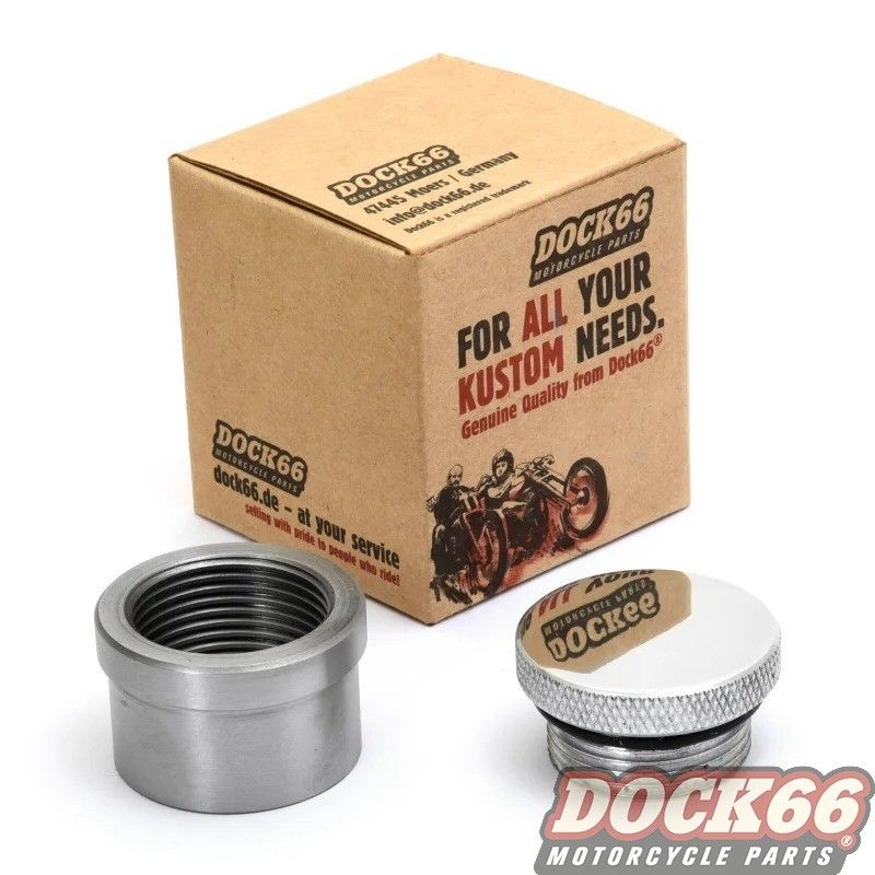 Aluminium Gas Cap polish with knurl and weld-in bung