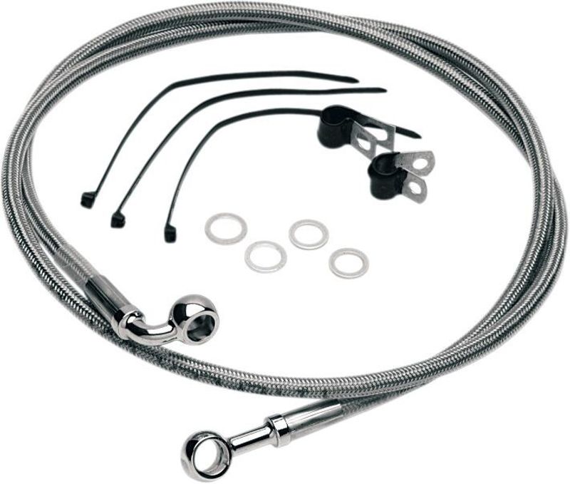 Bromsslangsats Drag Specialties rostfri stål fram Softail 86-99