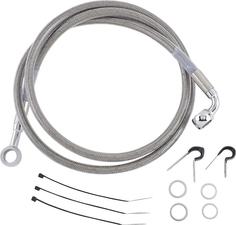 Bromsslangsats Drag Specialties rostfri stål fram Softail 88-99