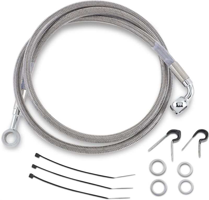 Bromsslangsats Drag Specialties rostfri stål fram Softail 88-99