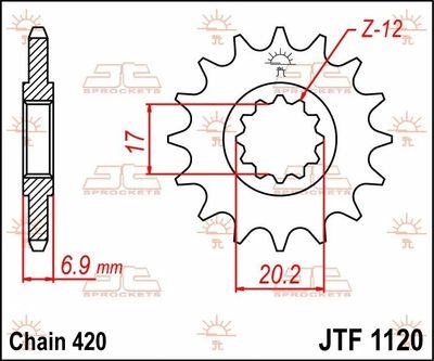 Framdrev JT Sprockets JTF1120.11 11T 420 natur stål