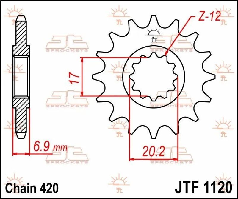 Framdrev JT Sprockets JTF1120.11 11T 420 natur stål