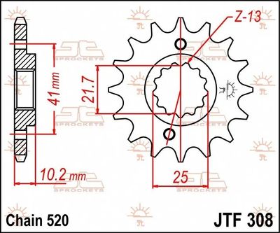 Framdrev JT Sprockets JTF308.15 15T 520 natur stål