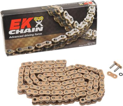 Kedja EK 520 ZVX3 120 länkar nitlås X-ring guld stål
