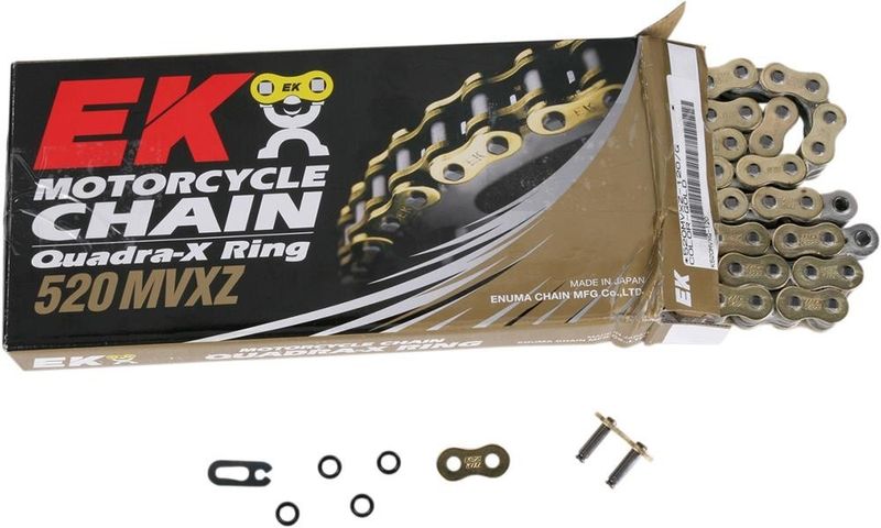 Kedja EK 520 MVXZ2 110 länkar nitlås X-ring guld