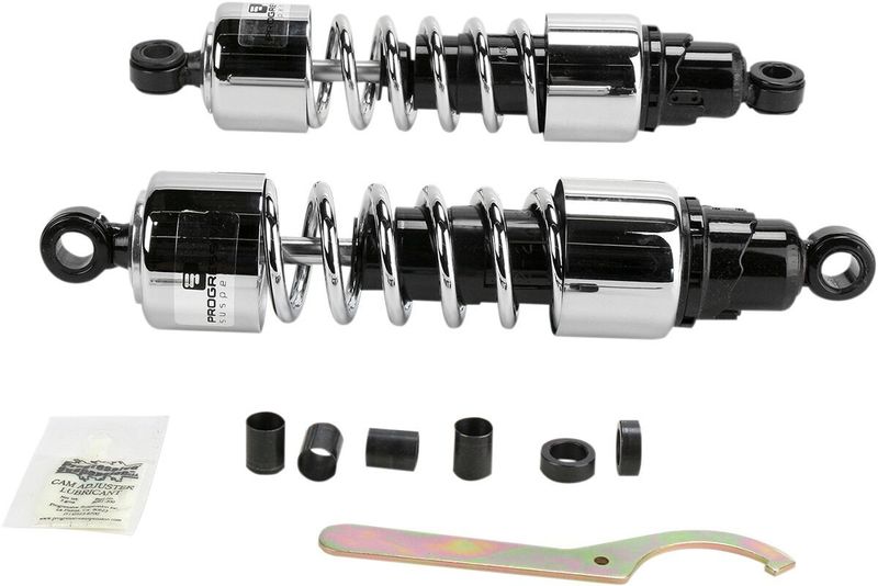 Stötdämpare Progressive Suspension 412 krom dubbel 412-4234C