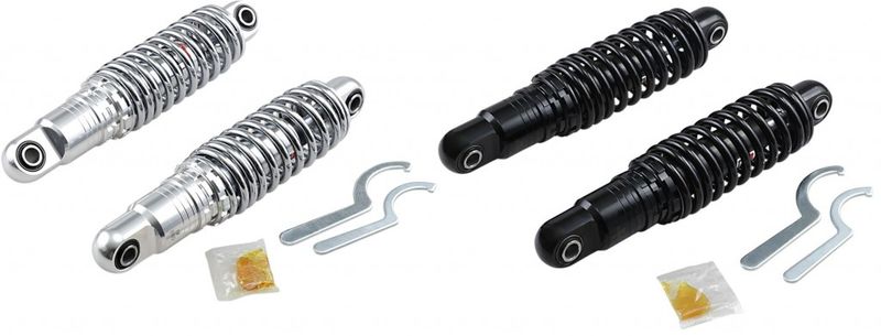 Stötdämpare Drag Specialties Ride-Height 11 justerbar krom Touring 85-upp, FXR 85-92