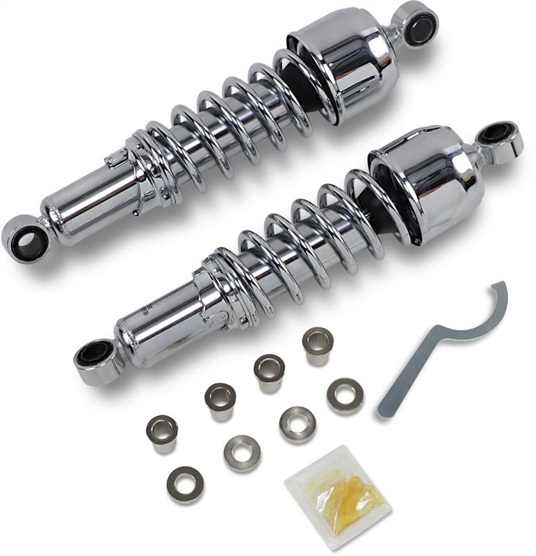 Stötdämpare Drag Specialties 11.5 krom Sportster 79-03, FXR 82-94