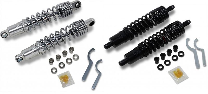 Stötdämpare Drag Specialties Ride-Height 12.5 justerbar krom Sportster 79-03, FXR 82-94