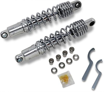 Stötdämpare Drag Specialties Ride-Height 12.5 justerbar krom Sportster 79-03, FXR 82-94
