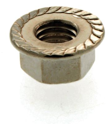 Mutter med flänslåsning M10x1.5, rostfri polerad