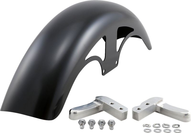 Framskärm Klock Werks Hugger Blocks P-tom obehandlad Dyna 06-17, Softail 18-upp