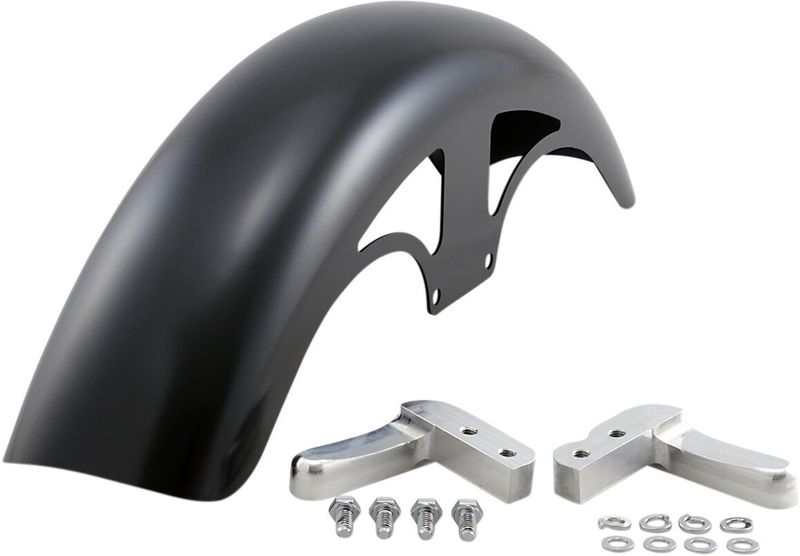Framskärm Klock Werks Hugger Blocks P-tom obehandlad Dyna 06-17, Softail 18-upp