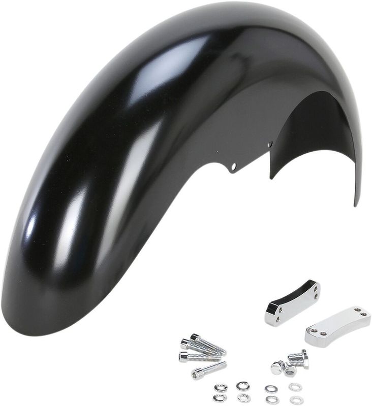 Framskärm Klock Werks Hugger Blocks krom Dyna 06-17, Softail 18-upp