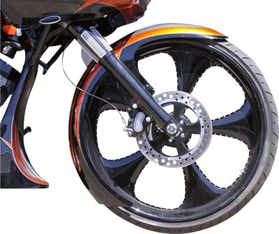 Skärm Paul Yaffe DEI 21" 23" 26" stål svart Touring 74-13, FXR 86-92