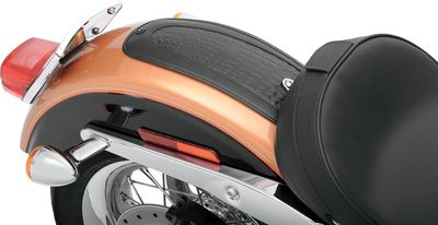 Täcklapp bakskärm Drag Specialties gator läder svart Dyna 06-17, Softail 00-17