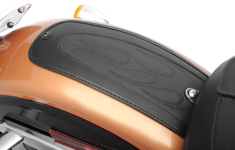 Täcklapp bakskärm Drag Specialties flame vinyl svart Dyna 06-17, Softail 00-17
