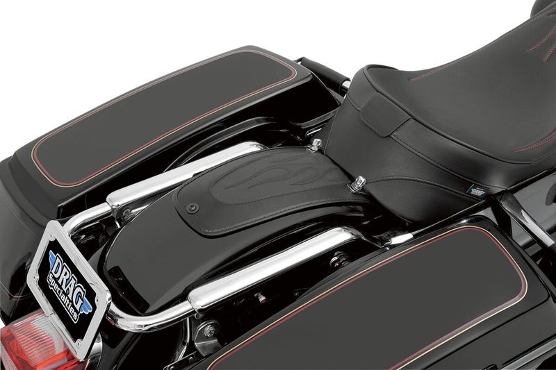 Täcklapp bakskärm Drag Specialties flame vinyl svart Touring 96-24
