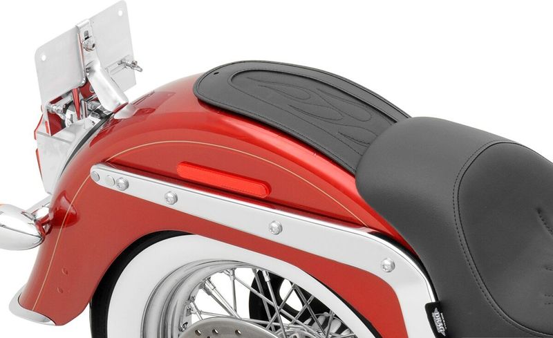 Täcklapp bakskärm Drag Specialties flame vinyl svart H-D 84-05