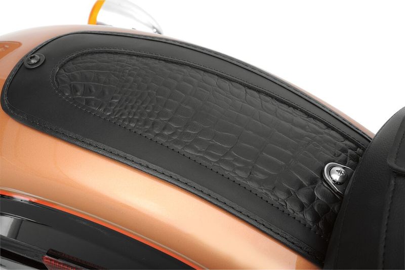 Skärm Drag Specialties läder svart H-D 58-21