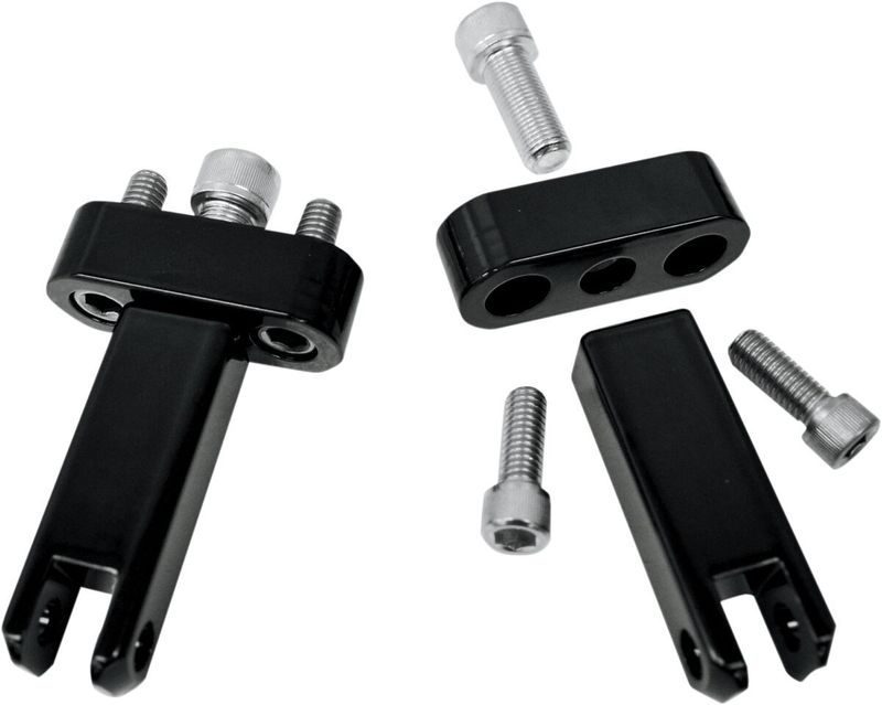 Fästsats fotpinne passagerare Drag Specialties svart Touring 93-22