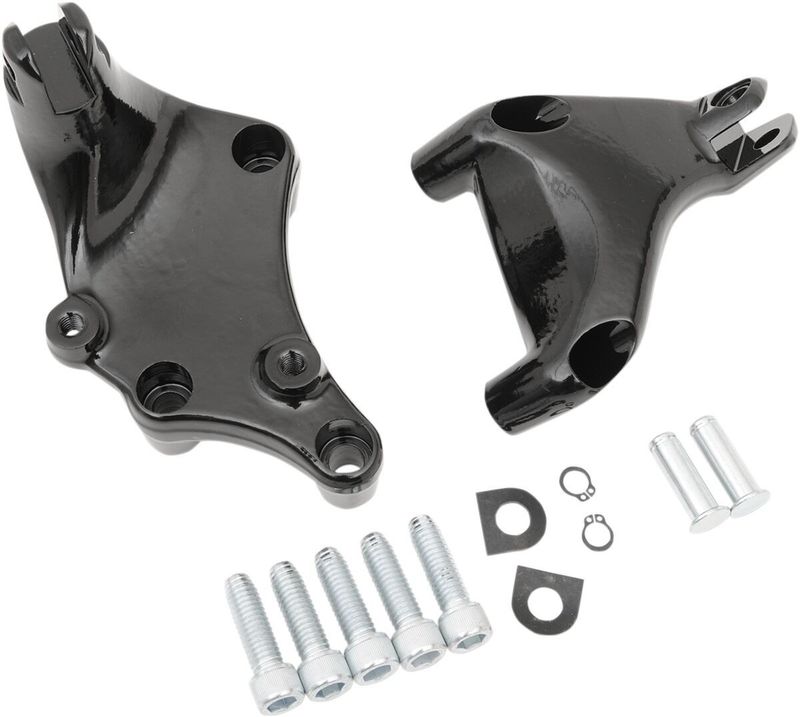 Monteringssats fotpinne Drag Specialties svart Sportster 14-22