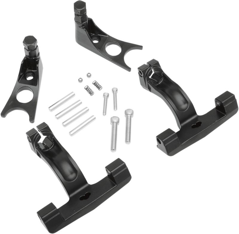 Monteringssats fotplatta Drag Specialties passagerare svart Softail 01-14