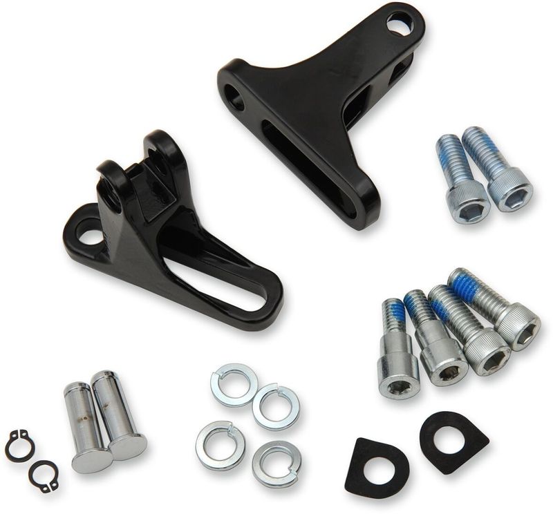 Monteringssats fotpinne Drag Specialties kort passagerare Touring 93-24 blanksvart