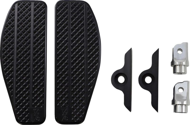Fotplattor Thrashin Supply förare svart fram Softail 18-upp