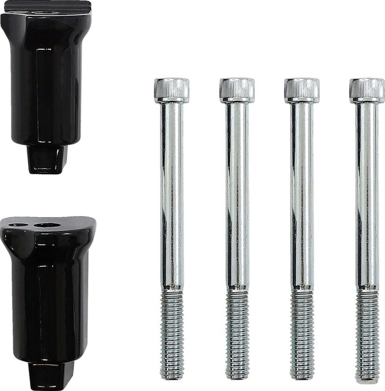 Fäste fotplatta Drag Specialties Flde/flhc passagerare blank svart Softail 18-24