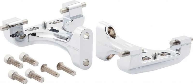 Fästen fotplatta Arlen Ness Passenger smidd passagerare Touring 93-24, Trike 14-21 krom