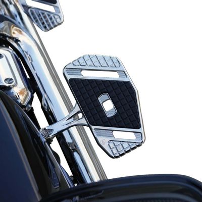 Fästen fotplatta Arlen Ness Passenger smidd passagerare Touring 93-24, Trike 14-21 krom
