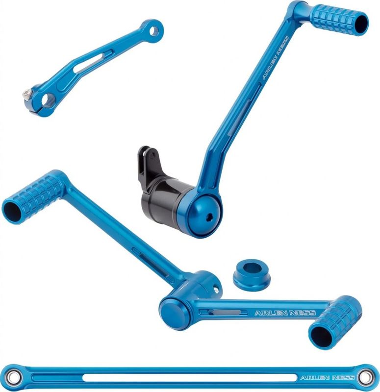 Fotreglage Arlen Ness SpeedLiner Control Heel/toe blå Touring 00-24, Trike 14-21