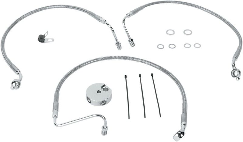 Bromsslangsats Drag Specialties rostfri stål dubbel fram Sportster 04-10